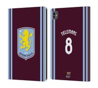 Head Case Designs Officially Licensed Aston Villa Football Club Youri Tielemans 2024/25 Crest Player Kit Leather Wallet Case Compatible With Apple iPad Pro 11 M4/M5 2024/2025