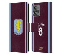 Head Case Designs Officially Licensed Aston Villa Football Club Youri Tielemans 2024/25 Crest Player Kit Leather Book Wallet Case Cover Compatible With Motorola Moto Edge 30 Fusion