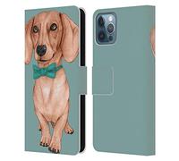 Head Case Designs Officially Licensed Barruf Dachshund, The Wiener Dogs Leather Book Wallet Case Cover Compatible With Apple iPhone 12 / iPhone 12 Pro