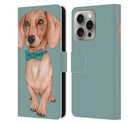 Head Case Designs Officially Licensed Barruf Dachshund, The Wiener Dogs Leather Wallet Case Compatible With Apple iPhone 16 Pro