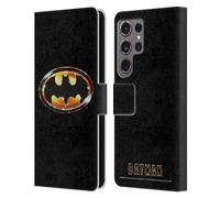 Head Case Designs Officially Licensed Batman (1989) Logo Key Art Leather Wallet Case Compatible With Samsung Galaxy S24 Ultra 5G