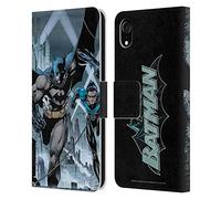 Head Case Designs Officially Licensed Batman DC Comics #615 Nightwing Cover Hush Leather Wallet Case Compatible With Apple iPhone XR