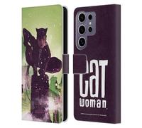 Head Case Designs Officially Licensed Batman DC Comics A Celebration of 75 Years Catwoman Leather Wallet Case Compatible with Samsung Galaxy S25 Ultra