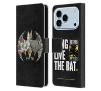 Head Case Designs Officially Licensed Batman DC Comics Bat Signal Collage 80th Anniversary Leather Wallet Case Compatible With Apple iPhone 17 Pro