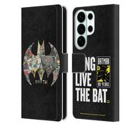 Head Case Designs Officially Licensed Batman DC Comics Bat Signal Collage 80th Anniversary Leather Wallet Case Compatible With Samsung Galaxy S26 Ultra
