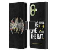Head Case Designs Officially Licensed Batman DC Comics Bat Signal Collage 80th Anniversary Leather Wallet Case Compatible With Apple iPhone 17