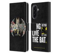 Head Case Designs Officially Licensed Batman DC Comics Bat Signal Collage 80th Anniversary Leather Wallet Case Compatible With Samsung Galaxy A17 4G / 5G