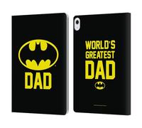 Head Case Designs Officially Licensed Batman DC Comics Batdad Logos Leather Wallet Case Compatible With Apple iPad Air 13 2024/2025