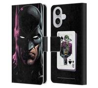 Head Case Designs Officially Licensed Batman DC Comics Batman Three Jokers Leather Wallet Case Compatible With Apple iPhone 16