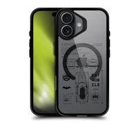 Head Case Designs Officially Licensed Batman DC Comics Batmobile Logos and Comics Black Shockproof Bumper Case [Military Grade Protection] Compatible with Apple iPhone 17 and Compatible with MagSafe