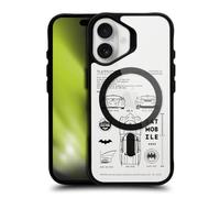 Head Case Designs Officially Licensed Batman DC Comics Batmobile Logos and Comics Black Shockproof Bumper Case [Military Grade Protection] Compatible with Apple iPhone 16 and Compatible with MagSafe