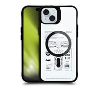 Head Case Designs Officially Licensed Batman DC Comics Batmobile Logos and Comics Black Shockproof Bumper Case [Military Grade] Compatible with Apple iPhone 15 Plus and Compatible with MagSafe