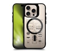 Head Case Designs Officially Licensed Batman DC Comics Batmobile Logos and Comics Black Shockproof Bumper Case [Military Grade] Compatible with Apple iPhone 16 Pro and Compatible with MagSafe