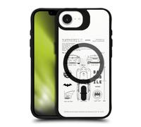 Head Case Designs Officially Licensed Batman DC Comics Batmobile Logos and Comics Black Shockproof Bumper Case [Military Grade Protection] Compatible with iPhone 16e and Compatible with MagSafe