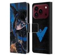 Head Case Designs Officially Licensed Batman DC Comics Blue Logo Suit #60 2019 Nightwing Leather Wallet Case Compatible With Apple iPhone 18 Pro