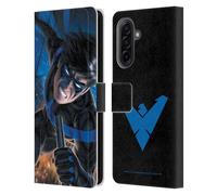 Head Case Designs Officially Licensed Batman DC Comics Blue Logo Suit #60 2019 Nightwing Leather Wallet Case Compatible With Samsung Galaxy A17 4G / 5G