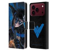 Head Case Designs Officially Licensed Batman DC Comics Blue Logo Suit #60 2019 Nightwing Leather Wallet Case Compatible With Apple iPhone 18 Pro Max