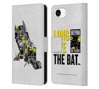 Head Case Designs Officially Licensed Batman DC Comics Collage 80th Anniversary Leather Wallet Case Compatible With Apple iPhone 16e