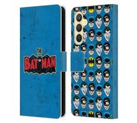 Head Case Designs Officially Licensed Batman DC Comics Distressed Logo Vintage Fashion Leather Wallet Case Compatible With Samsung Galaxy S23 FE 5G