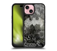 Head Case Designs Officially Licensed Batman DC Comics Graffiti Logo Vintage Fashion Gel Armour Case [Military Grade Protection] Compatible With Apple iPhone 15