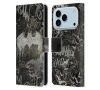 Head Case Designs Officially Licensed Batman DC Comics Graffiti Logo Vintage Fashion Leather Wallet Case Compatible With Apple iPhone 17 Pro