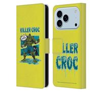 Head Case Designs Officially Licensed Batman DC Comics Killer Croc Villains Breakout Leather Wallet Case Compatible With Apple iPhone 17 Pro