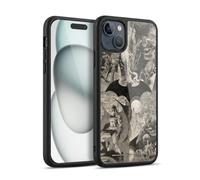 Head Case Designs Officially Licensed Batman DC Comics Logo Collage Distressed Hush Gel Armour Case [Military Grade Protection] Compatible With Apple iPhone 15 Plus