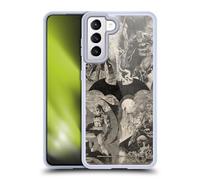 Head Case Designs Officially Licensed Batman DC Comics Logo Collage Distressed Hush Gel Case [Military Grade Protection] Compatible with Samsung Galaxy S21 5G and Compatible with MagSafe
