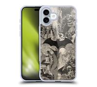 Head Case Designs Officially Licensed Batman DC Comics Logo Collage Distressed Hush Gel Case [Military Grade Protection] Compatible With Apple iPhone 16 Plus