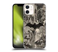 Head Case Designs Officially Licensed Batman DC Comics Logo Collage Distressed Hush Hard Back Case Compatible With Apple iPhone 12 Mini