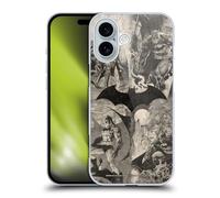Head Case Designs Officially Licensed Batman DC Comics Logo Collage Distressed Hush Hard Back Case Compatible With Apple iPhone 16