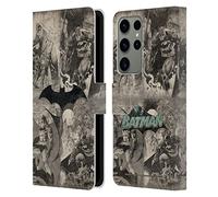 Head Case Designs Officially Licensed Batman DC Comics Logo Collage Distressed Hush Leather Wallet Case Compatible With Samsung Galaxy S23 Ultra 5G