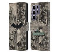Head Case Designs Officially Licensed Batman DC Comics Logo Collage Distressed Hush Leather Wallet Case Compatible With Samsung Galaxy S25 Ultra