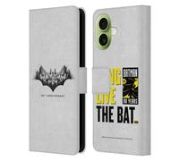 Head Case Designs Officially Licensed Batman DC Comics Logo Gotham 80th Anniversary Leather Wallet Case Compatible With Apple iPhone 17