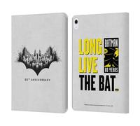 Head Case Designs Officially Licensed Batman DC Comics Logo Gotham 80th Anniversary Leather Wallet Case Compatible With Apple iPad Air 13 2024/2025