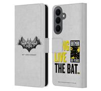 Head Case Designs Officially Licensed Batman DC Comics Logo Gotham 80th Anniversary Leather Wallet Case Compatible With Samsung Galaxy S26 Plus