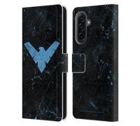 Head Case Designs Officially Licensed Batman DC Comics Logo Grunge Nightwing Leather Wallet Case Compatible With Samsung Galaxy A17 4G / 5G