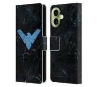 Head Case Designs Officially Licensed Batman DC Comics Logo Grunge Nightwing Leather Wallet Case Compatible With Apple iPhone 17
