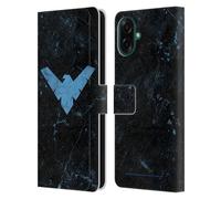 Head Case Designs Officially Licensed Batman DC Comics Logo Grunge Nightwing Leather Wallet Case Compatible With Samsung Galaxy A07