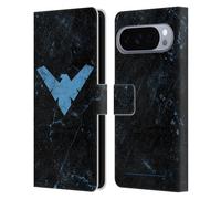Head Case Designs Officially Licensed Batman DC Comics Logo Grunge Nightwing Leather Wallet Case Compatible With Google Pixel 10 Pro XL
