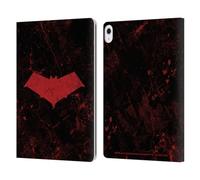 Head Case Designs Officially Licensed Batman DC Comics Logo Grunge Red Hood Leather Wallet Case Compatible With Apple iPad Air 13 2024/2025