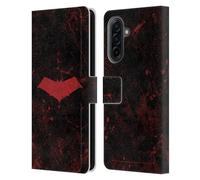 Head Case Designs Officially Licensed Batman DC Comics Logo Grunge Red Hood Leather Wallet Case Compatible With Samsung Galaxy A17 4G / 5G