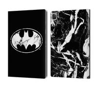 Head Case Designs Officially Licensed Batman DC Comics Marble Logos Leather Wallet Case Compatible With Apple iPad Pro 13 M4 2024
