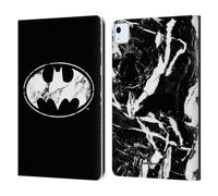 Head Case Designs Officially Licensed Batman DC Comics Marble Logos Leather Wallet Case Compatible With Apple iPad Air 11 2020/2022/2024/2025