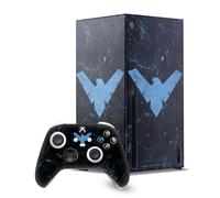 Head Case Designs Officially Licensed Batman DC Comics Nightwing Logos And Comic Book Game Console Wrap and Game Controller Skin Bundle Compatible With Xbox Series X