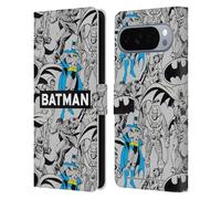 Head Case Designs Officially Licensed Batman DC Comics Patterns Vintage Fashion Leather Wallet Case Compatible With Google Pixel 10 Pro XL