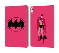 Head Case Designs Officially Licensed Batman DC Comics Pink Logos Leather Wallet Case Compatible With Apple iPad Air 13 2024/2025
