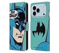 Head Case Designs Officially Licensed Batman DC Comics Pop Art Vintage Fashion Leather Wallet Case Compatible With Apple iPhone 17 Pro