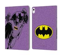 Head Case Designs Officially Licensed Batman DC Comics Purple Logos Leather Wallet Case Compatible With Apple iPad Air 13 2024/2025