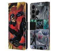 Head Case Designs Officially Licensed Batman DC Comics Red Logo Suit #1 2011 Nightwing Leather Wallet Case Compatible With Samsung Galaxy S26 Plus